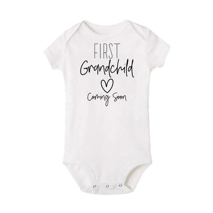First Grandchild Coming Soon Announcement Newborn Baby Bodysuits Funny Boy Girl Short Sleeve Jumpsuit Gift for New Grandparents