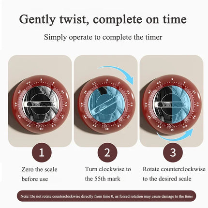 Magnetic Kitchen Timer Manual Countdown Alarm Clock Digital Timer Mechanical Cooking Timer Study Stopwatch Cooking Shower