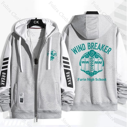 Anime WIND BREAKER Series Hoodies for Men Women Zip Hoodies Hooded Sweatshirt Casual Daily Coat for Men Women