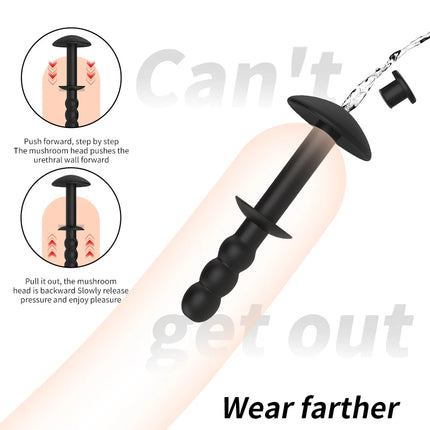 Silicone Penis Plug, Hollow Urethral Probe, Flexible Leak-Proof Urethral Dilator Masturbation Tool Penis Plug Men's Adult SexToy