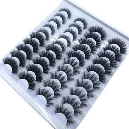 20 pairs 3D Mink Lashes Natural False Eyelashes Dramatic Volume Fake Lashes Makeup Eyelash Extension Silk Eyelashes