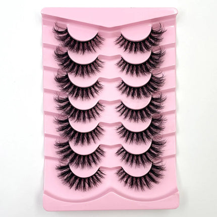 New 7 pairs of thick, 3D simulation mink fur fake eyelashesshort, dramatic fake eyelashes  wholesale full line fake eyelash make