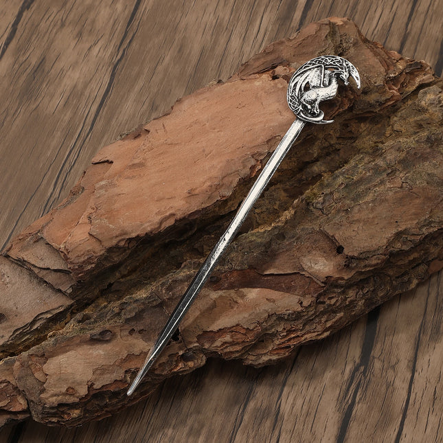 Viking Retro Moon Flying Dragon Hair Stick Hairpin Trendy Fashion Hair Accessories Scandinavian Norwegian Style Accessories Party Accessories Valentine's Day Mother's Day Birthday Gift