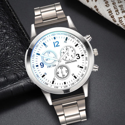 1/2PCS Men's Business Watches Fashion Men's Steel Band Quartz Watch with Bracelet (Box not Included)