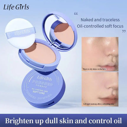 Silk Soft Mist Powder Cake Long Lasting Waterproof Smooth Pressed Face Powder Oil Control Lady Polvo Texture Makeup