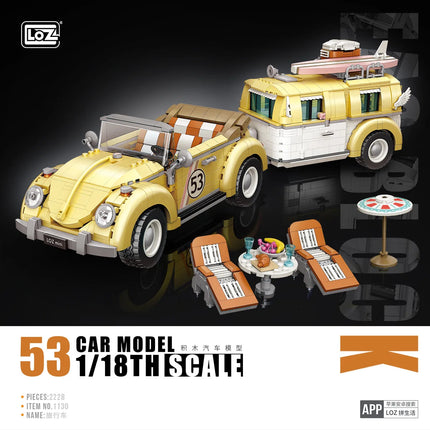 LOZ Beetle Station Wagon RV Small particle 2228PCS creative children's adult building blocks educational toy