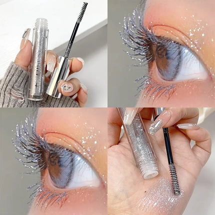 Diamond Silver Mascara Shiny Galaxy Sequins Sweat Proof Glitter Eyelashes Quick Dry Lasting Curling Thick Mascara Shimmer Makeup