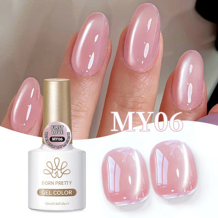 BORN PRETTY 10ml Auroras Glitter Cat Magnetic Gel Nail Polish Jelly Glass Bead Semi Permanent Soak Off UV LED Varnish Manicure