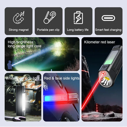 Ultra Bright LED Flashlight New Infrared Rechargeable Waterproof Torch with Pen Clip Magnetic Outdoor Camping Emergency Lanterna
