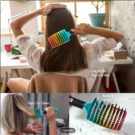1pcs Hair Scalp Massage Comb Bristle Nylon Hairbrush Wet Curly Detangle Anti-Static Hair Brush for Salon Hairdressing Styling To