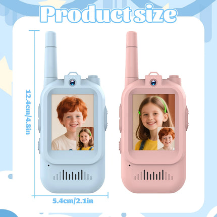 A children's video intercom with screen display and voice conversion function; rechargeable; suitable for boys and girls