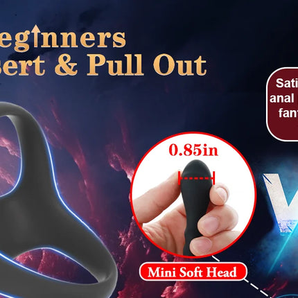 Beginner Anal Vibrator APP Control Vibrating Butt Plug Cock Ring for Men Prostate Massager Anal Plug for Gay Sex Toy for Men 18+