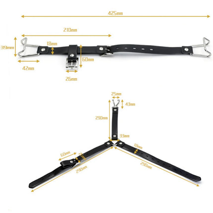 Leather-and-Metal Head-Mounted Mouth Gag with SM Training Features Alternative Control Nose Hook Integrated Mouth Expander Sex