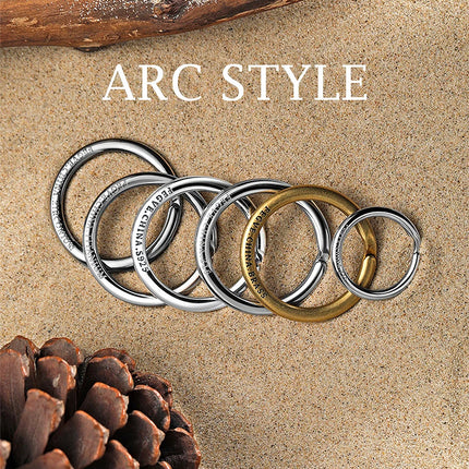 Black Titanium Keyring Car Men Flat Key Chain Rings Holder Lightweight EDC ARC Keychain Buckle for Accessories Gadgets Wholesale
