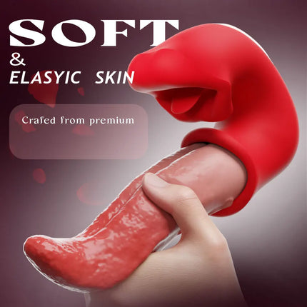 Tongue Vibrator Adult Rose Sex Toys Dildo for Women with 10 Vibrating Swinging G Spot Clit Stimulator Adult Supplies for Female