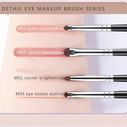 Horse Hair Eye Detail Makeup Brush Small Eye Shadow Brush Eyeliner Brush Smudge Brush for Precision Makeup Application