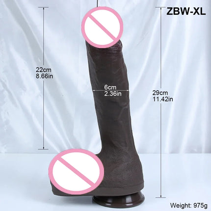 Five Sizes Realistic Dildo Huge Penis Coffee Phallus Long Soft Silicone Suction Cup Anal Sex Toys For Women Vagina Masturbator