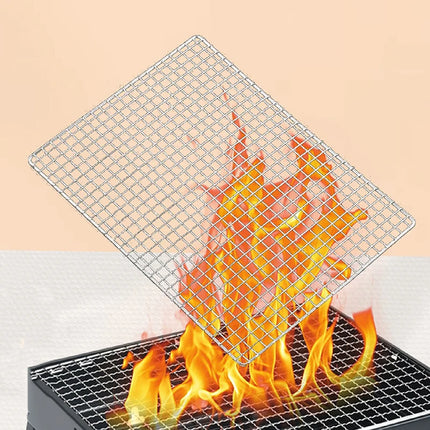 Outdoor Camping Barbecue Grilling Part Grates 304 Stainless Steel Rectangle Square BBQ Net Mesh Grill NonStick Baking Mat