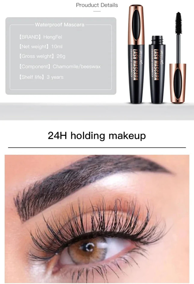 Extension 4D Pure Silk Fiber Lash Mascara Makeup Waterproof Ultra Black Volume and Length Thick lash Extension Makeup  Eyelash