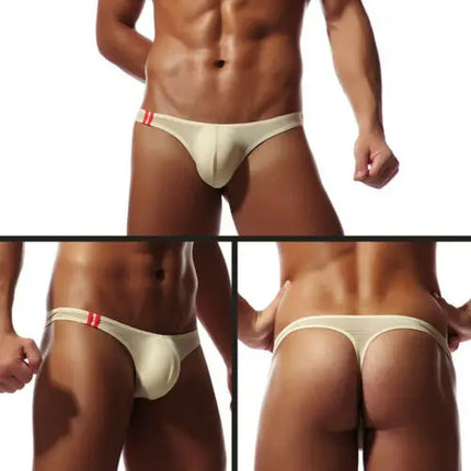 Men Thong Underwear Breathable Jockstrap T Back String Pouch Low Rise Fitness Bikini Sexy Transparent Male Lingerie Tanga Hombre