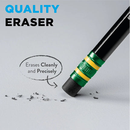 12ct Pencil Black Exclusive No.2 graphite formula brings exceptionally smooth performance