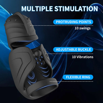 Male Sex Toy Penis Vibrator Male Masturbator Adult Toys for Men Penis Trainer 360° Swing Glans Training APP Control Cock Ring