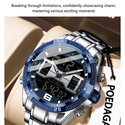 POEDAGAR Luxury Man Digital Watch Alarm Luminous LED Week Date Sports Quartz Men Watch Fashion Military Electronic Men's Watches