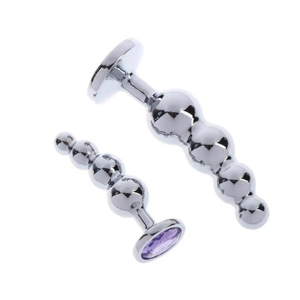 New Metal Curved Anus Butt Plug 4 Beads Stimulating Anal Plugs Sex Prostate Massage Analplug Buttplug Butplug With Jewelry Base