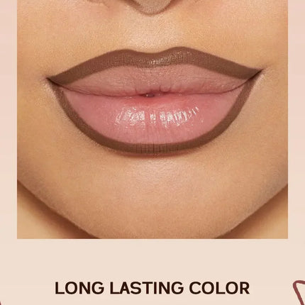 Nude Brown Lipliner Pen Wooden Matte Lip Liner Waterproof Lipstick Pencil Easy To Wear Non-stick Cup Lip Contouring Pen Cosmetic