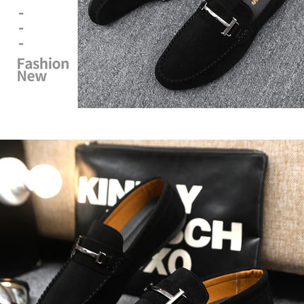 2025 Spring and Autumn driving soybean shoes business casual men's shoes versatile comfortable work shoes black and grey