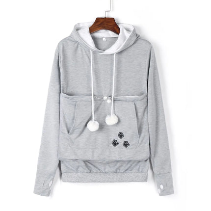 Cat Lovers Hoodies Pouch Dog Pet Hoodies For Casual Kangaroo Pet Paw Pullovers Cuddle Pouch Sweatshirt Pocket Animal Ear Hooded