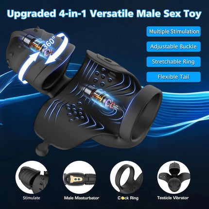 Male Sex Toy Penis Vibrator Male Masturbator Adult Toys for Men Penis Trainer 360° Swing Glans Training APP Control Cock Ring
