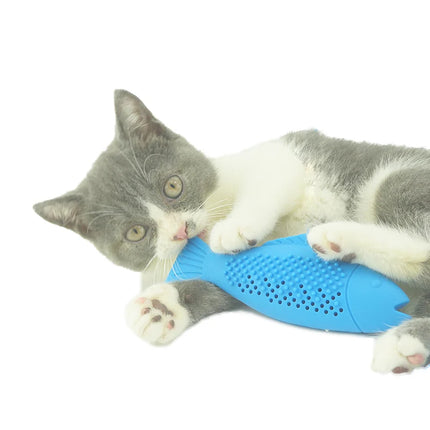 1pcs silicone cat mint chew Toy pet chew toothbrush toy cat missing food ball custom cleaning brushing stick chew small bell toy