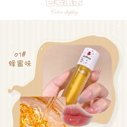 Bee Lip Oil Water-shine Glass Transparent Lip Honey Dry Repair Lip Care toot Lip Moisturizing Lip Oil
