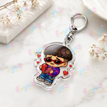 Rapper Oliver Tree Keychain for Accessories Bag Charm Ugly Is Beautiful Boy Music Key Chain Ring Jewelry Fans Gifts