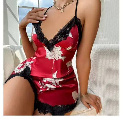 Sexy Backless Mini Nightgown Lingerie for Women Summer Chemise Sleepwear Suspender Nightdress White Satin Lace Home Wear Loungewear
