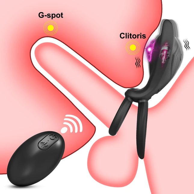 Remote Control Vibrating Cock Ring for Men Penis Ring Penis Vibrator Clit Stimulator Adult Goods Sex Toy for Men and Couples