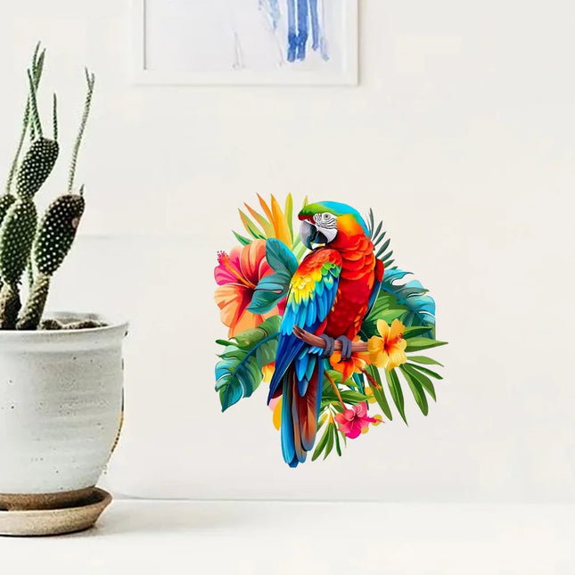 Brightly Colored Parrot Stickers, Art Wall for Home, Cabinet, Refrigerator, Door,