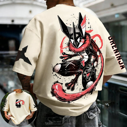 Pokémon Greninja Trendy Cool Print Short-sleeved T-shirt Harajuku Street Style Summer New Men's  Women's Tops Parent-child Tops