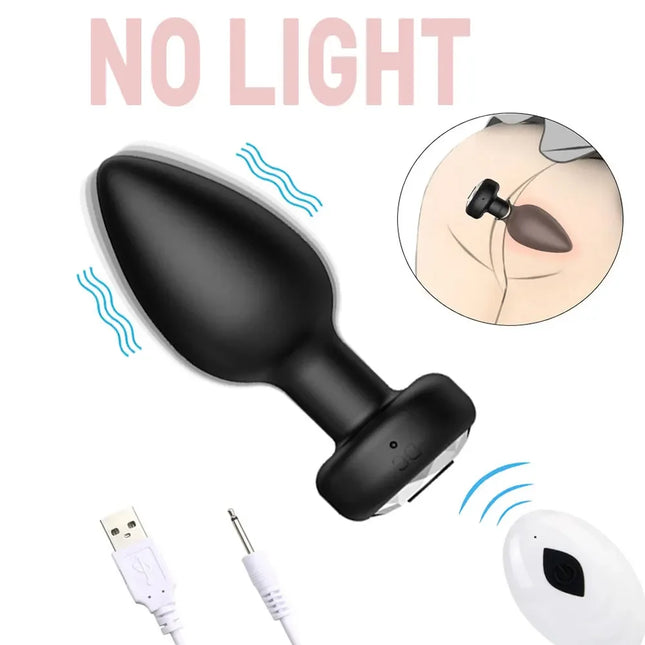 Remote Control Luminous Color Silicone Anal Plug Sex Toys Vibrator for Women 7 Vibration Butt Plug Female Masturbation Massager