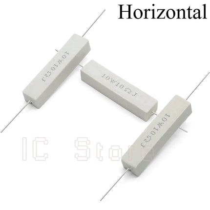 10PCS 10W Cement Ceramic Resistor Power Resistance 5% 0.1 ~ 100K 0.1R 10R 50R 0.25 0.33 0.5 1 2 5 8 10 15 20 25 30 100 1K 2K Ohm