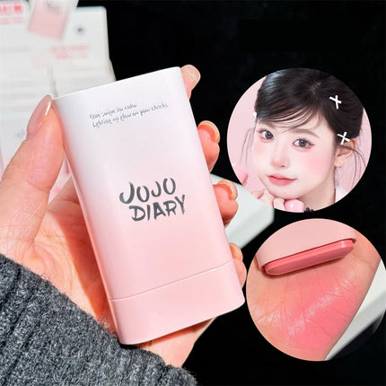 Multi-Functional Blush Stick Easy Color Rouge Blusher Cream Waterproof Brightening Face Contour Smooth Cheek Tint Korean Make Up