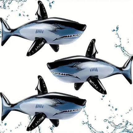  PVC Inflatable Shark Float Toy Outdoor Beach Pool Water Play Summer Party Leisure Accessory Holiday Present