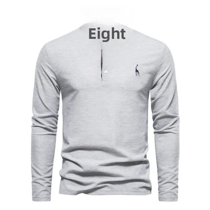 Spring New Style Men's Cotton POLO Shirt Casual Long Sleeve Turn-down Collar Embroidery Deer Fashionable Breathable Polo Top