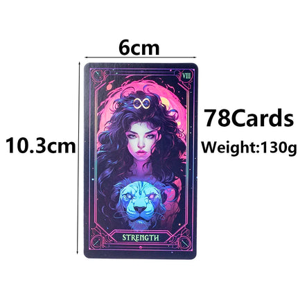 Inspired Neon Tarot Cards 10.3*6Cm  English Visions Divination Edition Deck Board Playing Games 78Cards