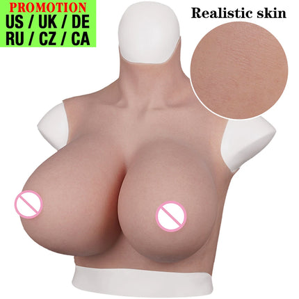 U-CHARMMORE New Process With Bloodshot Design Soft Silicone Breast Forms No-Oil Realistic Boobs For Transvestites
