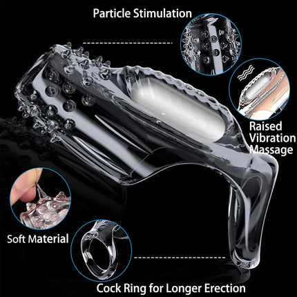 Vibrating Cock Ring for Men Silicone Penis Vibrator Intense Mens Vibrator Longer Harder Stronger Erection Sex Toys for Men Adult