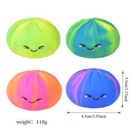 Cute Dumpling Bao Bun Squishy Toy, Soft TPR Stress Relief Fidget Pack, Anti-Anxiety Sensory Toy for Adults & Kids Squeeze Gifts