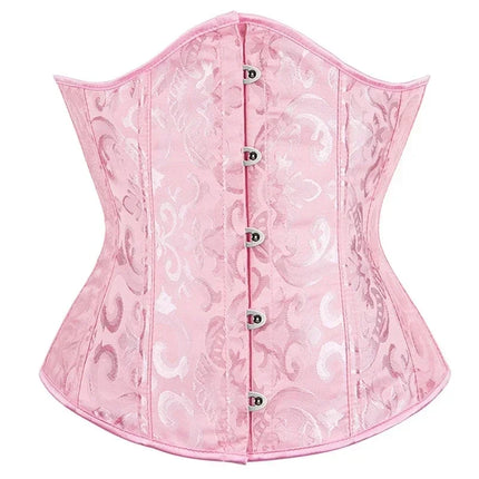 Women Corsets Bustiers Sexy Jacquard Underbust Corset Plastic Bones Korset Basques Shaper Elegant Waist Bustier Top