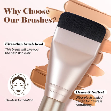 MAANGE Flat Head Foundation Brush Ultra Thin Top Mask Brush For Liquid Cream Cosmetics Blending Beauty Tool Premium Gift